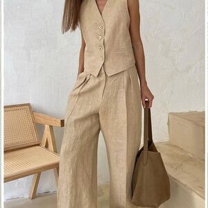 Elegant Tan Women's Jumpsuit